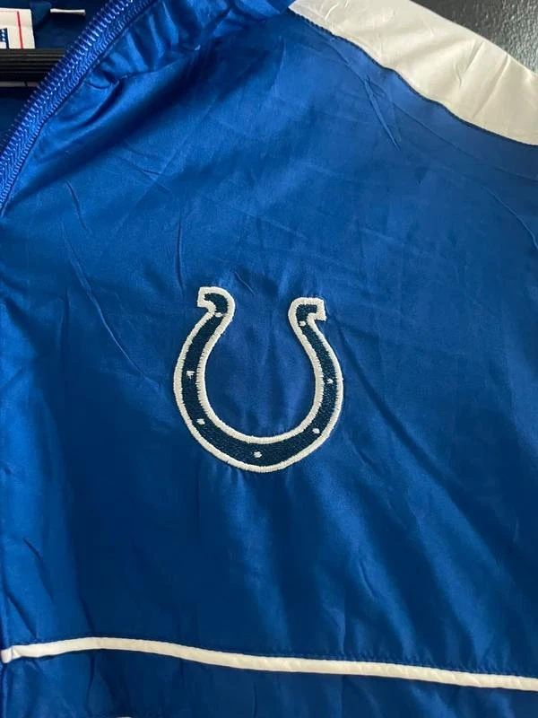 NFL Indianapolis Colts Windbreaker Vintage 90s Electric Blue White Streetwear Ha – photo 2